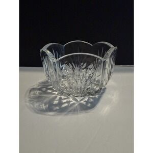 Rogaska Slovenia Crystal Bowl – Cut Glass Starburst Design – 6" Scalloped